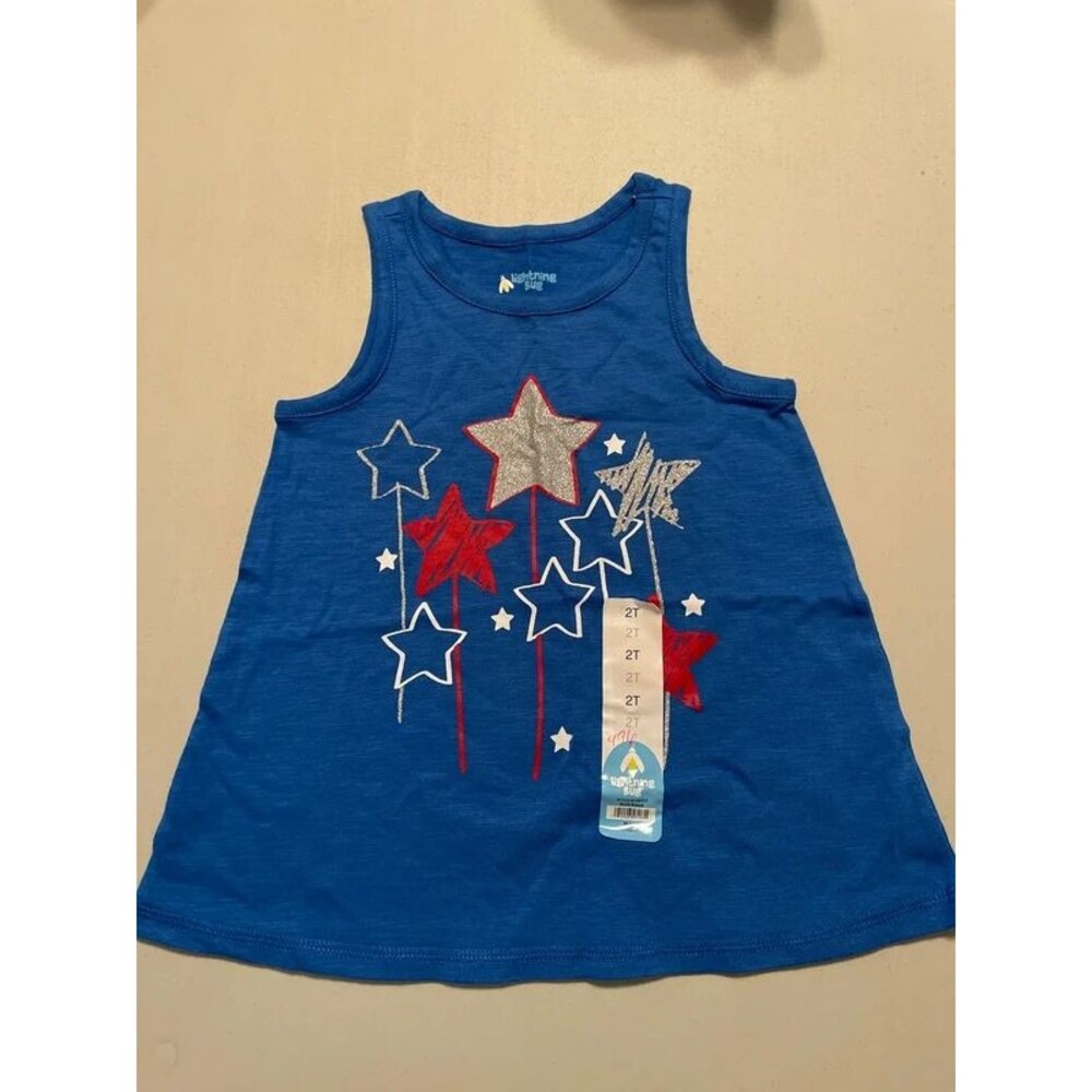 Lightning Bug Toddler Girl 2t Tank Top 4th of July NWT